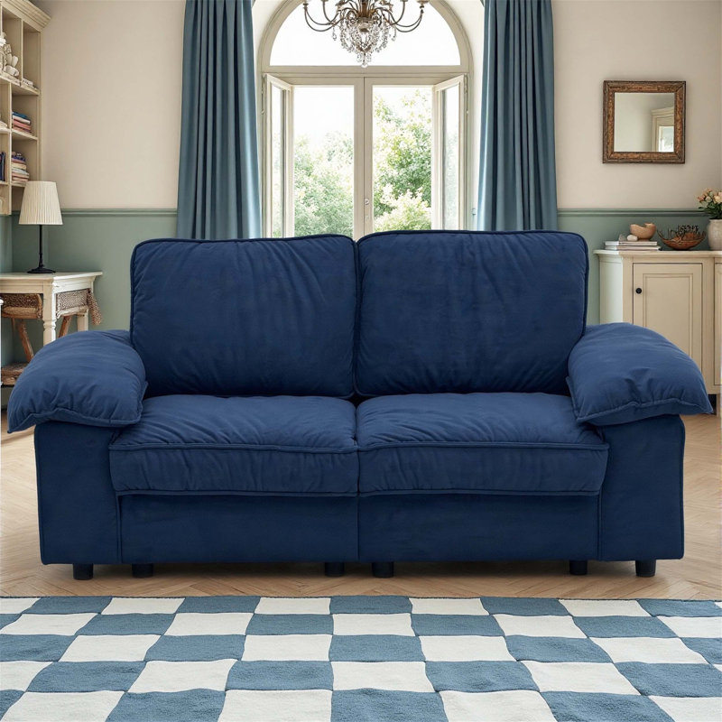 Canapé de rangement à 2 places avec compartiment caché, idéal pour les petites maisons et les espaces de vie contemporains, canapé confortable à 2 places
