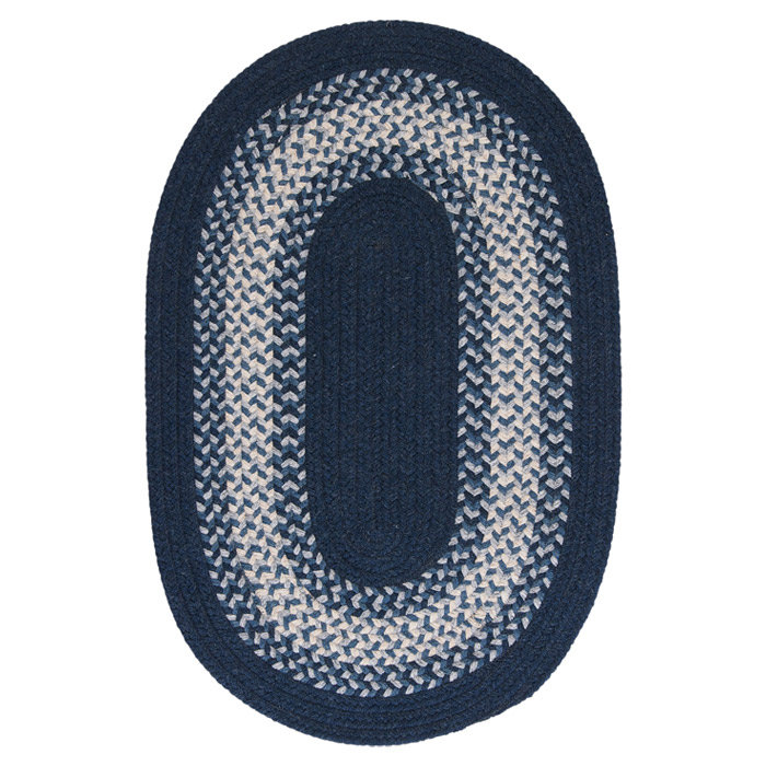 Tapis de surface marine tressée géométrique Serafin, Rond 12 pi