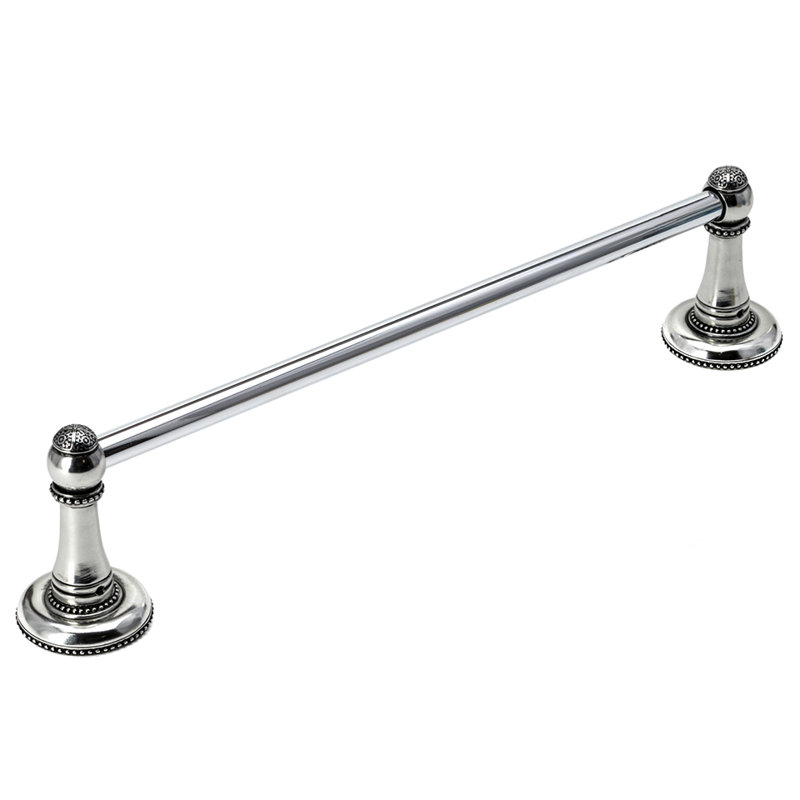 Millennium 36 inches c.c. {approximately} towel bar with 5/8 smooth center in Satin, Silver, 2.5" H x 18.25" W x 4" D