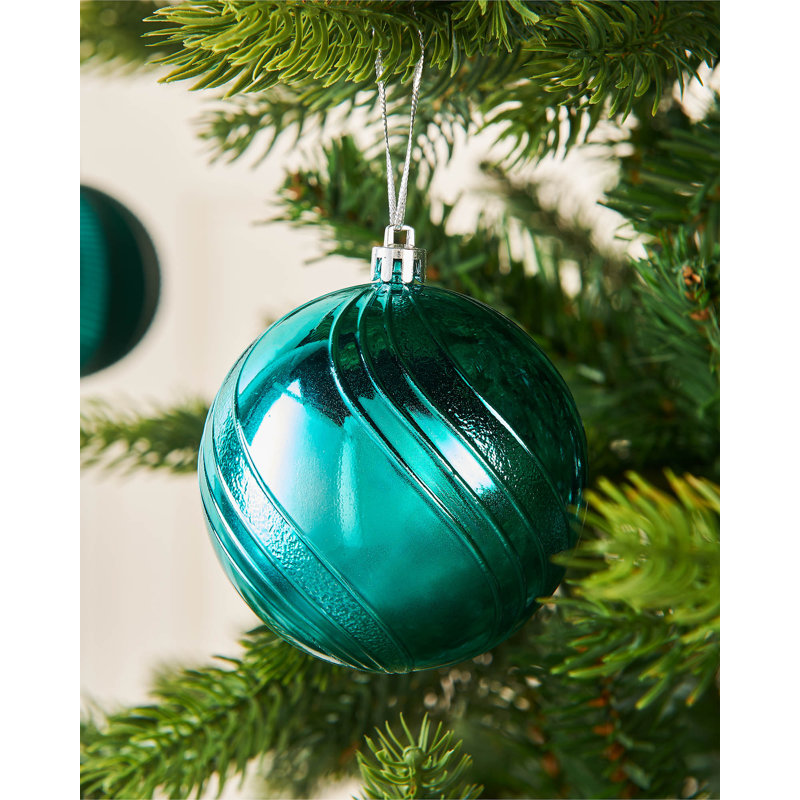 9.29cm Solid Colour Plastic / Acrylic Bauble, Teal