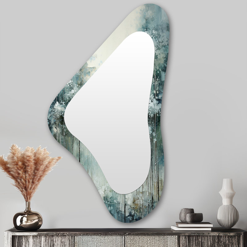 Pine Tree Enchanted Forest I - Tree Pine 3D Shapes Irregular Traditional Large Wall Mirror