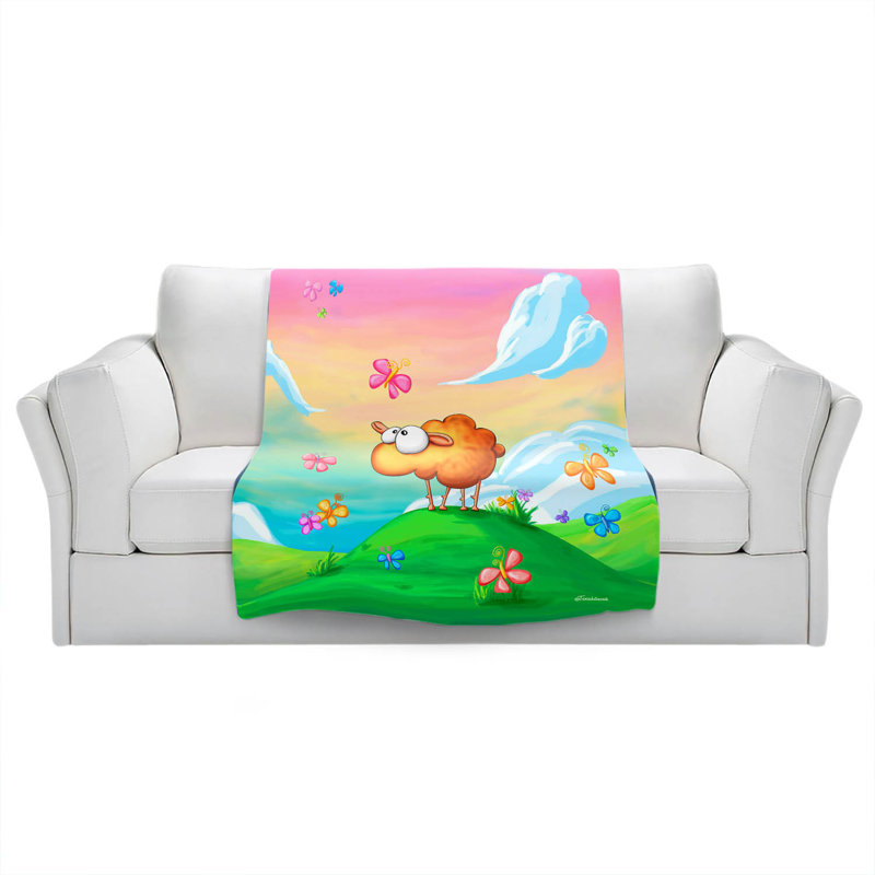  Jeté Wallo le mouton, L 51 po x L 60 po, Rose