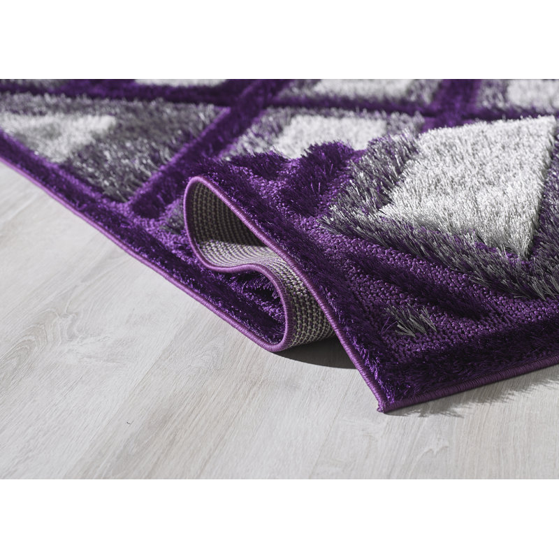 Tapis mauve à motif géométrique Ambrine, Rectangle 8 pi x 10 pi