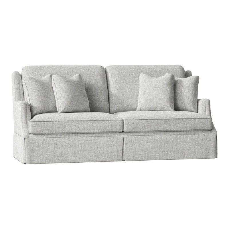 Savannah 87.5" Round Arm Sofa with Reversible Cushions, 3157 Alabaster Polyester