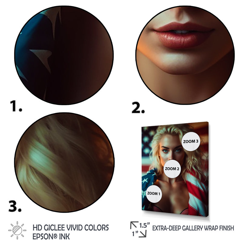 «American Beauty I - Woman Sensual», ensemble d'art sur toile, H 28 po x l 36 po x P 1 po