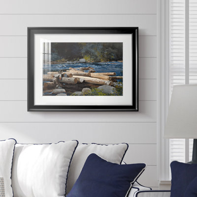 Hudson River, Logging-Winslow Homer-Framed Print with Mat and glass-1897