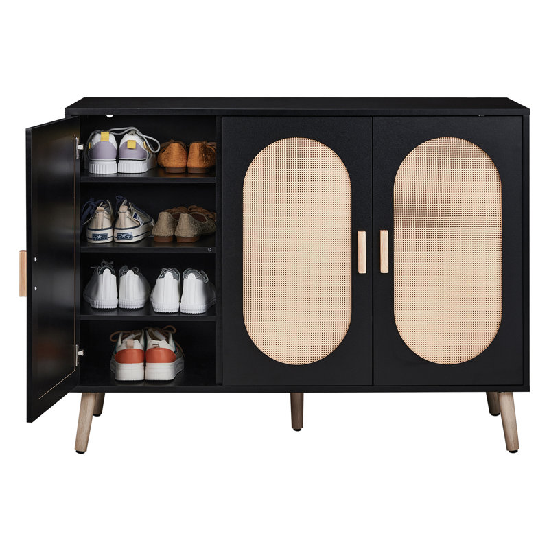 Armoire de rangement pour chaussures Cissiee, Noir