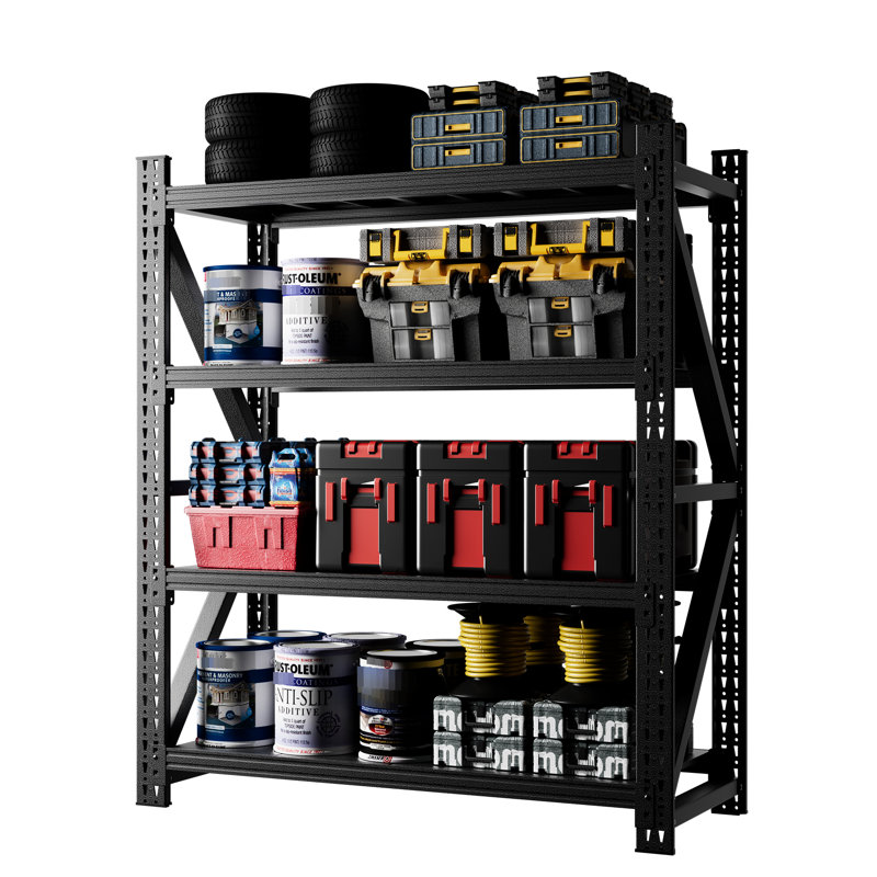 Support industriel robuste en métal réglable pour l'entrepôt 4000Lbs 69H x 59W 23,6D avec 4 tablettes verticales