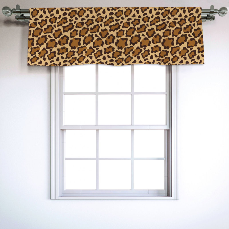 Sateen Animal Print Ruffled Window Valance