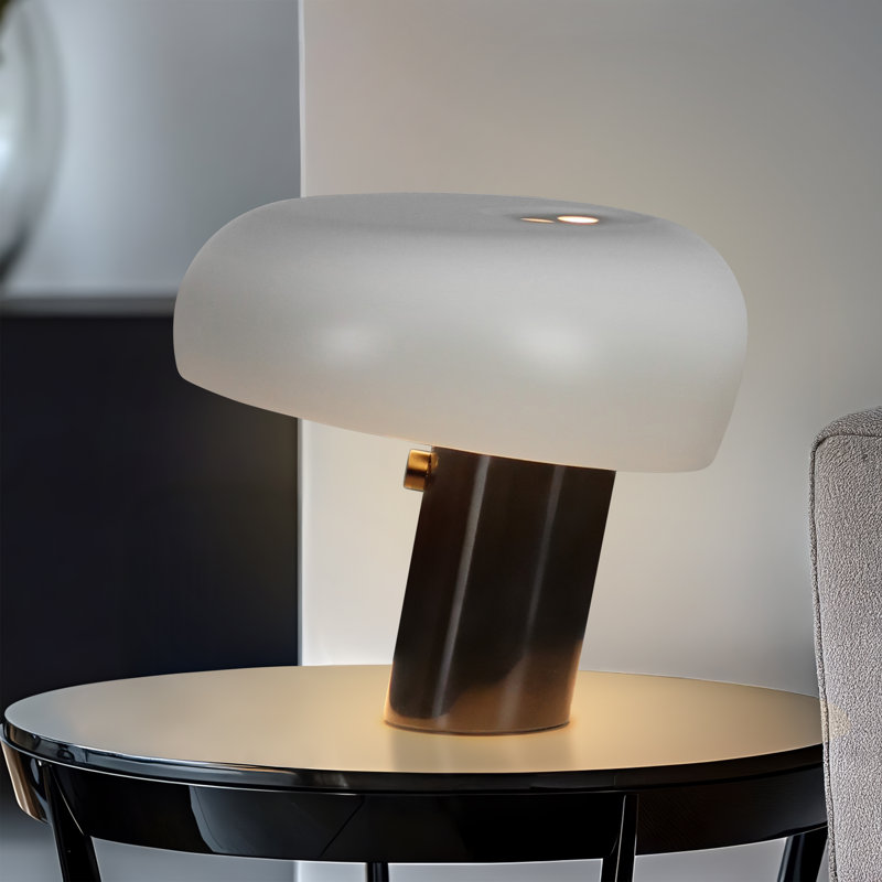 Kingpin 10" Modern LED Table Lamp With Marble Base