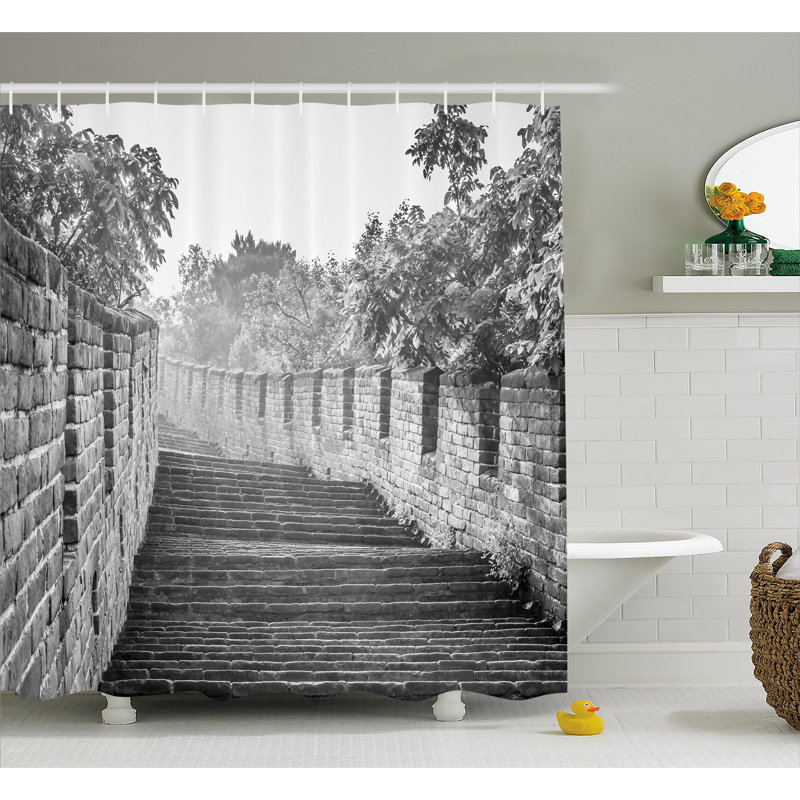 Rideau de douche simple ruins culturel antique china, l 69 po x L 75 po