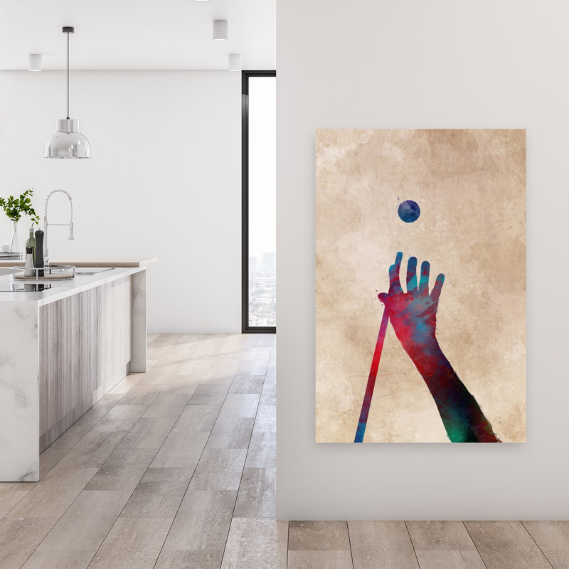 Art mural contemporain Billiards Hand Splash, 48" H x 32" W