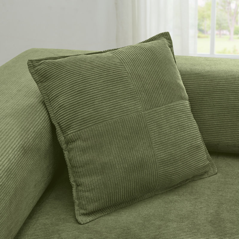 Canapé modulaire 108 po avec méridienne en L 108 po, Vert