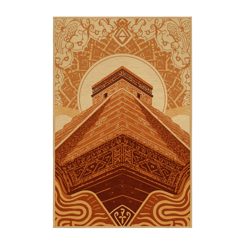 Machine Washable Bergland Classic Oriental Rug in Brown – LightBrown Binding, 6x9