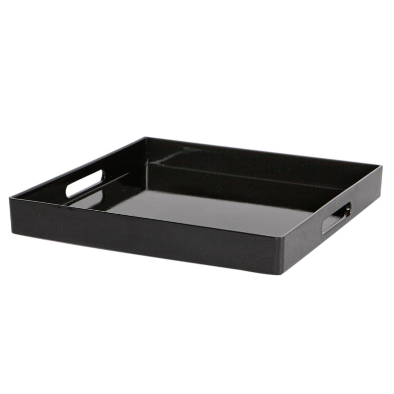 Argon Tableware - Square Melamine Serving Tray, Black