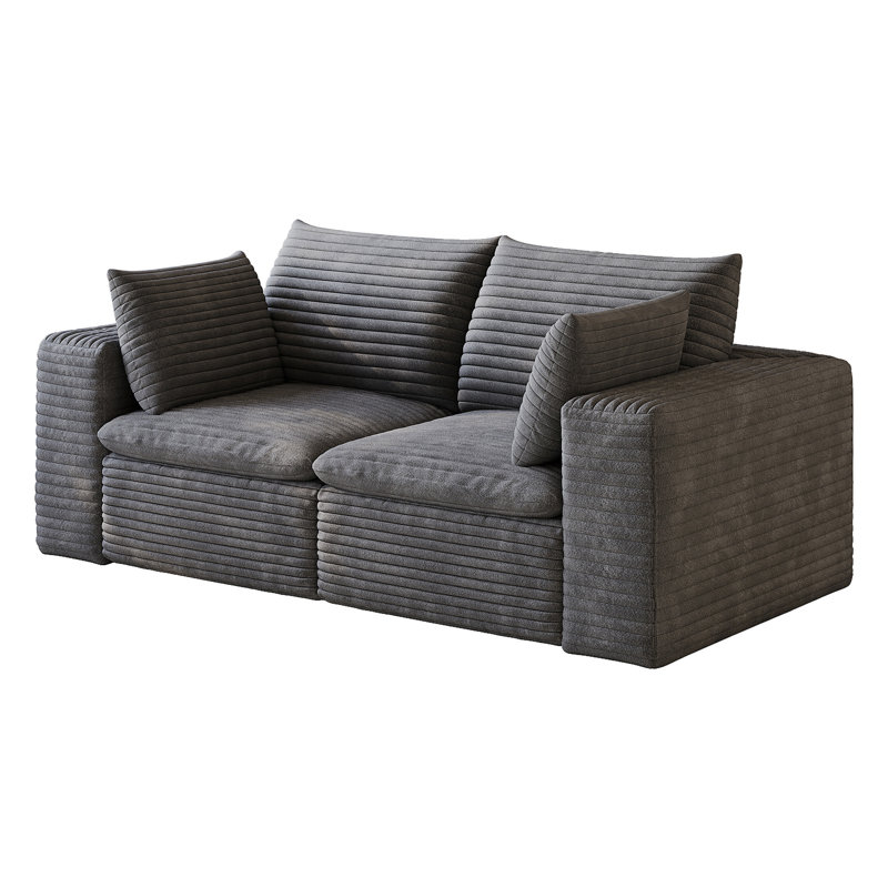 71" Cloud Sofa, DARK GREY Fabric