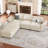 Alyciana U-Shaped Upholstered Sectional Couch Apartment Modular Sofa with Storage Ottoman-1242421094