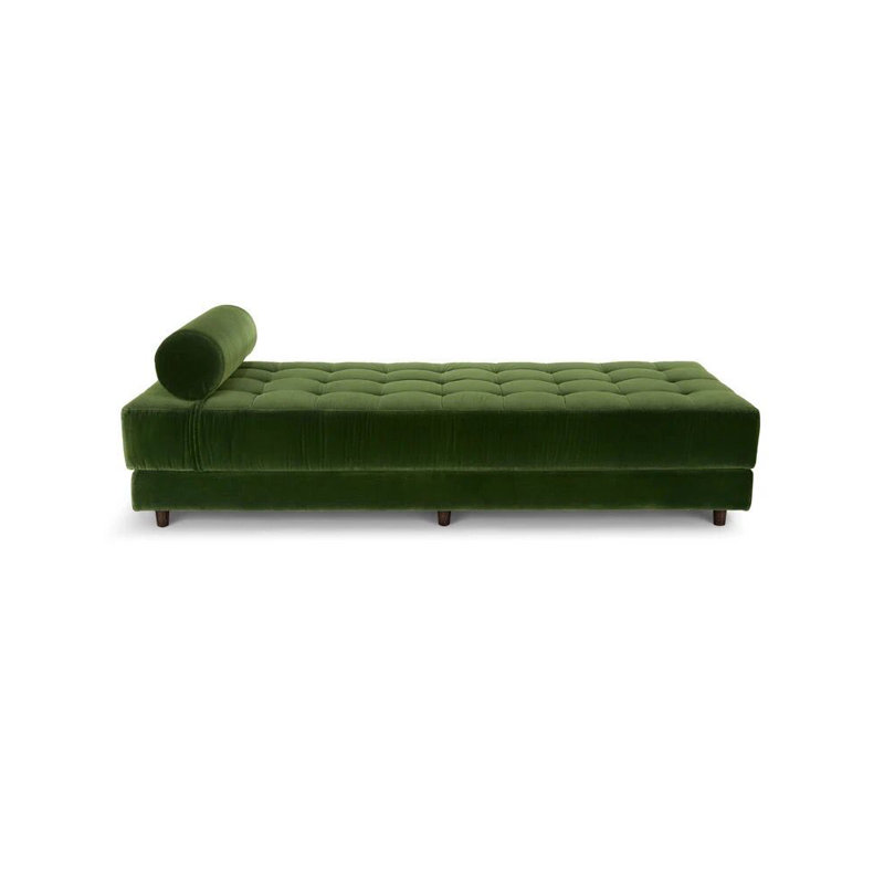 Chaise longue rembourrée Minhazul, Mélange de polyester vert