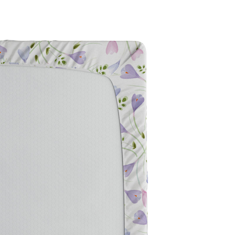 Microfiber Floral Fitted Sheet, Full/Double Fitted Sheet, Floral 1