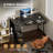 Computer Desk with 6 Drawers, 47" Home Office Desk with Fabric Storage, Sturdy Steel Frame, Vintage Wood Grain Writing Table for Bedroom, Living Room, 3 Color Options-1794670167