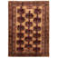 Tapis unique en laine noué à la main brun clair / brun de 6 pi 9 po x 9 pi 6 po années 2010 Leavens