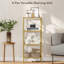 HOMCOM 4-Tier Shelving Unit Modern Glass Shelf Bookshelf for Home Black-1780779077