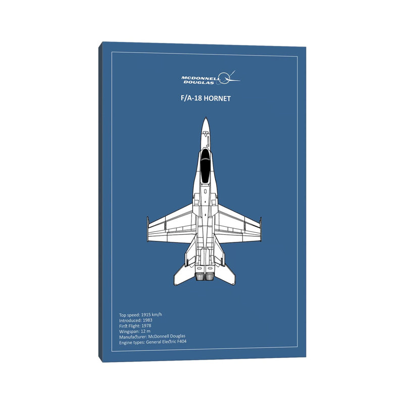 BP FA18 Hornet by Mark Rogan - Print on Canvas, 101.6 cm H x 66.04 cm W x 1.91 cm D, Wrapped Canvas