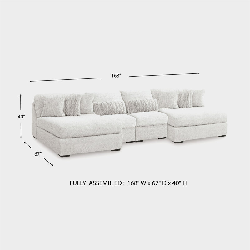 Canapé modulaire 4 pièces avec méridienne Buckner