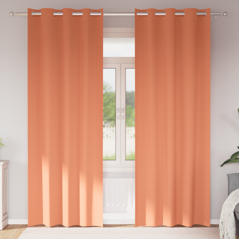 Tacorian Curtain Pair, 140cm Width x 260cm Drop, Terracotta