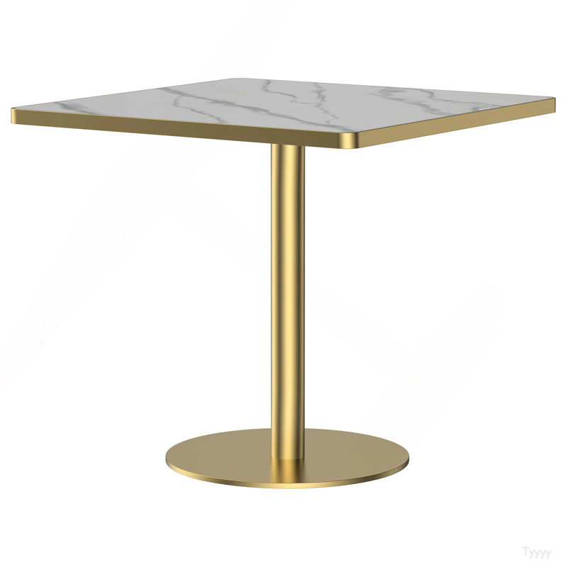 Square Modern Dinning Table 31.5 Inches Bistro Table Table With Faux Marble Top,Easy Assemble,Sturdy Metal Frame Diameter