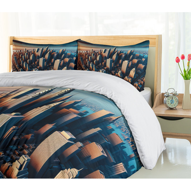 Cityscape Duvet Cover, King Duvet Cover + 2 Standard Shams
