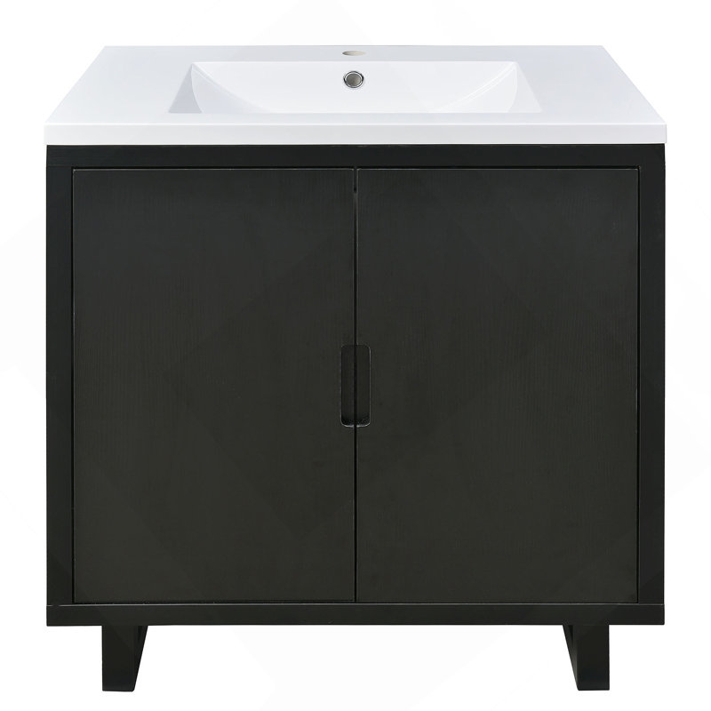 Ensemble de meuble-lavabo avec lavabo, armoire combinée et armoire de rangement pour salle de bain, Noir