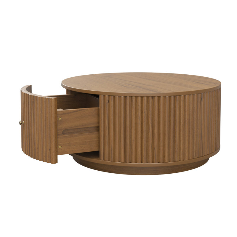Table basse ronde avec rangement