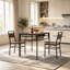 Ensemble de table et de chaises de style industriel, petite table carrée avec étagère de rangement, mobilier de salle à manger gain de place pour petit appartement