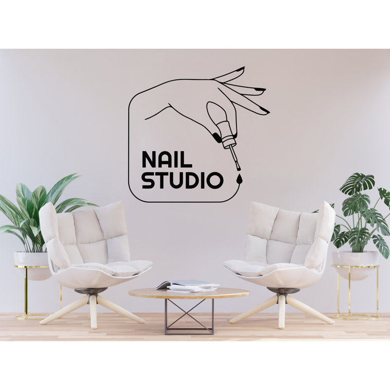 Décalcomanie murale Elegant Nail Studio | Décoration de salon moderne manucure | Vinyle autocollant pour salon de beauté | Professional Nail Art Design 555DLU