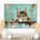 Chat rétro Playful Kitty II - décoration murale chat