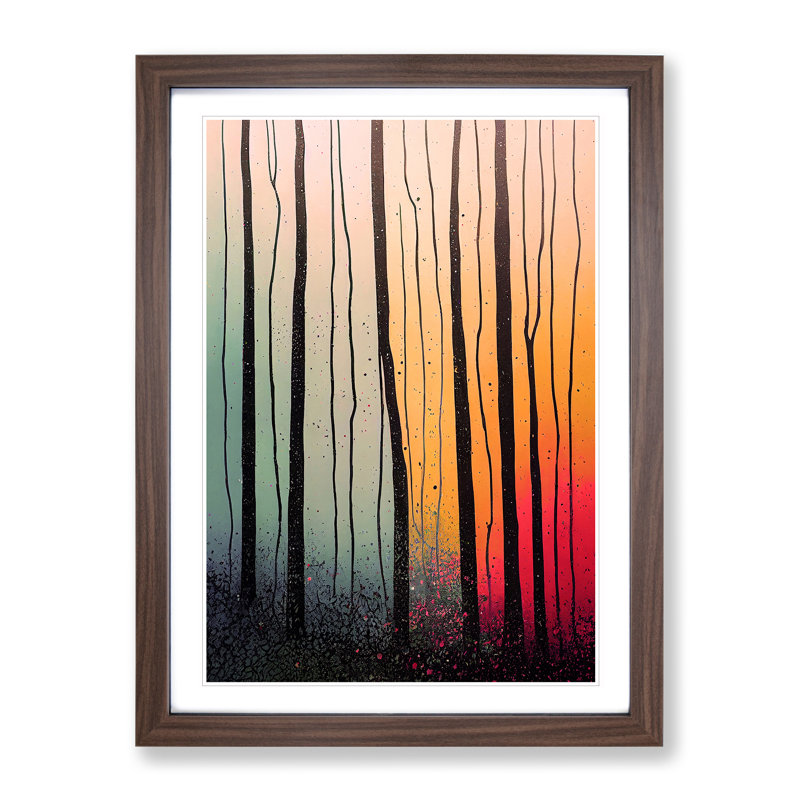 Amazing Forest No.1 - Wall Art, 48cm H x 36cm W, Walnut Framed Paper, White