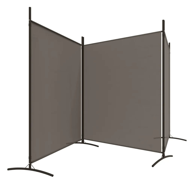 Kyen 457.2cm H Folding Room Divider, 3, 180cm H x 525cm W, Anthracite