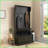 Hall Tree with Storage Bench, 3-in-1 Entryway Coat Rack with 4 Hooks &amp; Shoe Storage | Black | MDF-1358537498