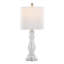 Ensemble de 2 lampes de table 24 po en verre grainé transparent avec abat-jour en lin blanc 24 po