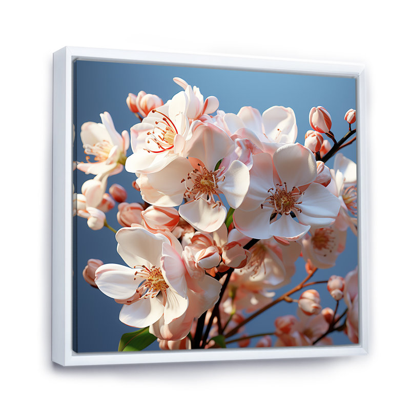 Photographie d'orchidées blanches III, Cadre flottant blanc, H 36 po x l 36 po x P 1,5 po