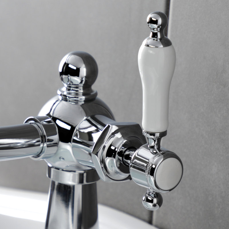 Robinet de salle de bain monotrou avec drain Whitaker, Chrome poli