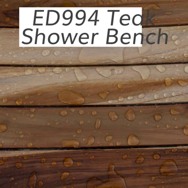 24" Teak Wood Shower Bench with Shelf