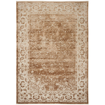 Tapis oriental tibétain en viscose tissé à la main