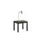 Ensemble de table 3 pièces de style contemporain 1 table basse 1 table de bout 2 x plateau en faux marbre avec pieds en bois au fini noir et blanc-159856439