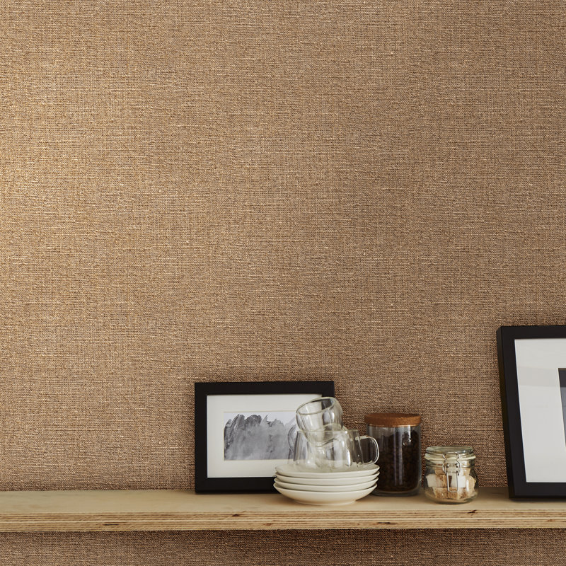 Papier peint paille haptique, Brun
