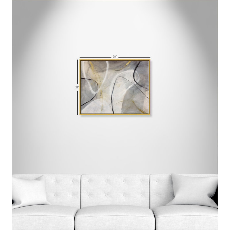 Lucid Shapes - reproduction d'art sur toile, H 22 po x l 28 po x P 2 po, Or