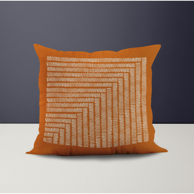 Jeté carré en polyester intérieur / extérieur, L 15 po x H 15 po, Orange