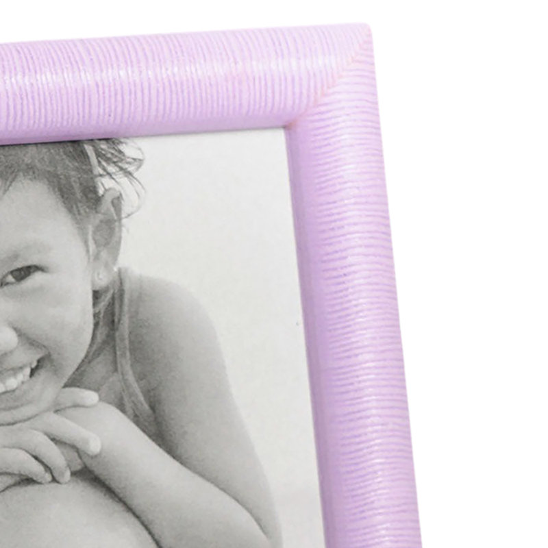 Cadre pour photo simple en bois embossé, 4" x 6", Mauve clair