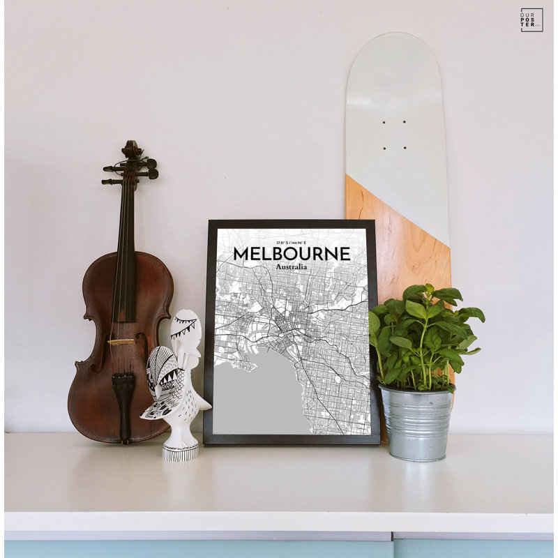Melbourne City Map - No Frame Print, 50.8cm H x 40.6cm W x 0.1cm D